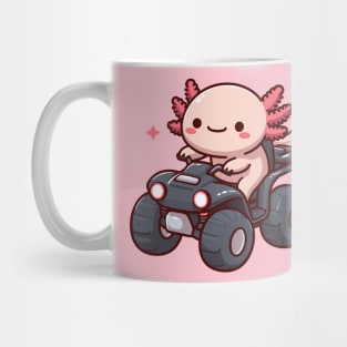 Cute axolotl on ATV Mug